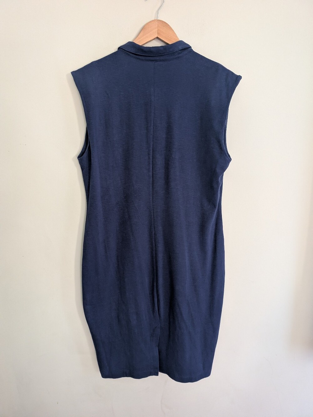 Banana Republic Navy Blue Collared Polo Tank Shirt Dress Size L - Picture 4 of 4